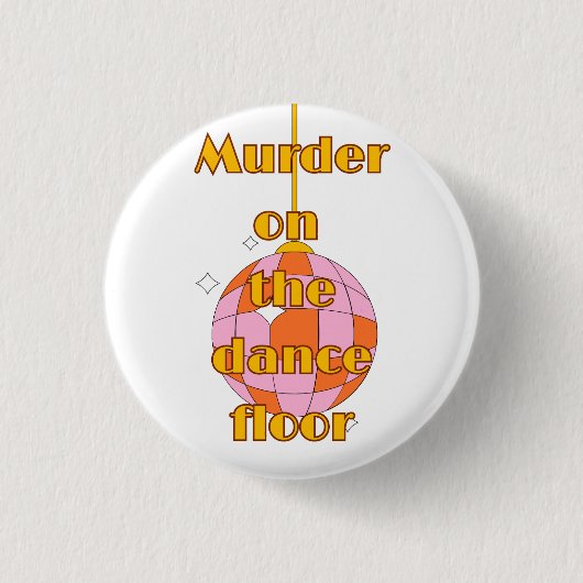 Disco op de dansvloer ronde button 3,2 cm (Voorkant)