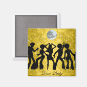Disco Party Bewaar de Datum Magneet (Voorkant / Achterkant)