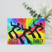 Disco Party - Dansende mensen en regenboogwervelin Kaart (Staand voorkant)