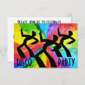 Disco Party - Dansende mensen en regenboogwervelin Kaart (Voorkant / Achterkant)