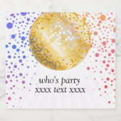 disco party dansfeest 70s gouden disco bal sparkling wijnetiket (Enkel label)