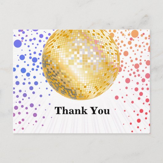 disco party dansfeest 70s gouden disco bal uitnodiging briefkaart (Voorkant)