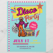  Disco Party Flyer 80s retro Verjaardagsfeest (Voorkant)