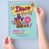 Disco Party Flyer 80s retro Verjaardagsfeest (Hand)