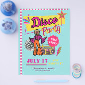 Disco Party Flyer 80s retro Verjaardagsfeest (Enkel)