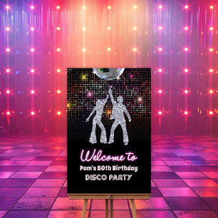 Disco Party Retro 70s Party Welkom Bord Poster