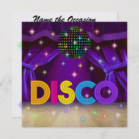 DISCO Party - SRF Kaart (Voorkant / Achterkant)