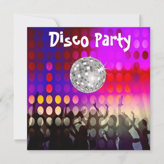 Disco Party uitnodiging (Voorkant)