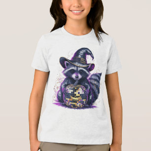 Disco Raccoon Halloween T-shirt - Vibrant Witch Ha