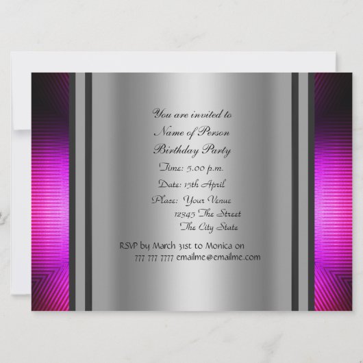 Disco Retro Anniversaire Fête Invitation (Dos)