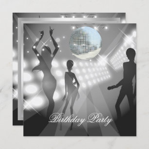 Disco Retro Birthday Party Invitation Kaart
