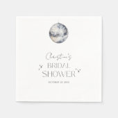 Disco Retro Feest Bruidsuitnodiging Servet (Voorkant)