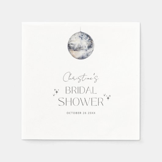 Disco Retro Feest Bruidsuitnodiging Servet (Voorkant)