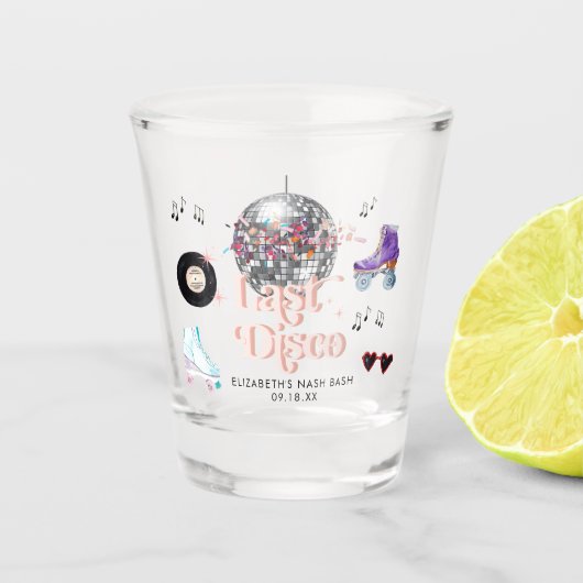 Disco Retro Roller Skating | Bachelorette Shot Glas (Voorkant)