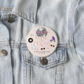 Disco Retro Roller Skating | Meisjes uit de kleren Ronde Button 7,6 Cm (In situ)
