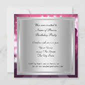 Disco Retro Rose Anniversaire Invitation (Dos)
