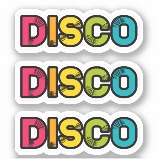 DISCO retro vinyl Sticker (Voorkant)