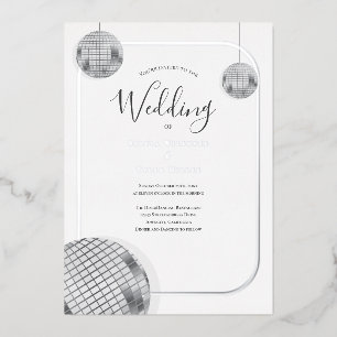 Disco Retro Wedding Folie Uitnodiging