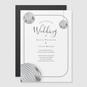 Disco Retro Wedding Magnetische Uitnodiging