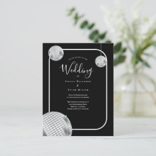 Disco Retro Wedding Uitnodiging Briefkaart