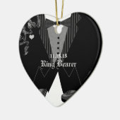 Disco Ring Bearer Wedding kerstversiering Keramisch Ornament (Links)