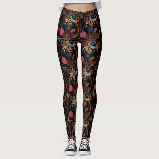 Disco Rode Panda Leggings (Voorkant)