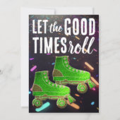 Disco Rollerskating Verjaardag Glitter Roller Scha Kaart (Achterkant)