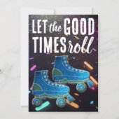 Disco Rollerskating Verjaardag Glitter Roller Scha Kaart (Achterkant)