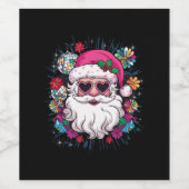 Disco Roze Kerstman Grappig Kerstfeest Wijn Etiket (Enkel label)