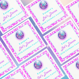 Disco Roze Luipaardprint Retro Dans Verjaardag Servet