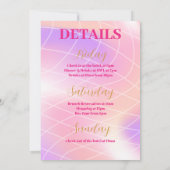 Disco Roze Retro Roller Schaatsen Bachelorette Ond Kaart (Achterkant)