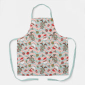 Disco Santa en rendier vakantiepatroon Schort (Voorkant)