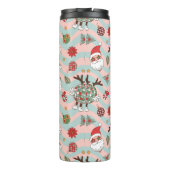 Disco Santa en rendier vakantiepatroon Thermosbeker (Achterkant)