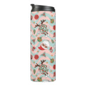 Disco Santa en rendier vakantiepatroon Thermosbeker (Geroteerd rechts)