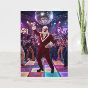 Disco Sinterklaas 1970s Retro Kerstmis Kaart