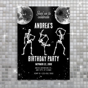 Disco skeleton dansen Verjaardagsfeest Kaart