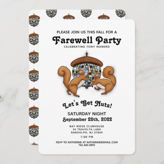 Disco Squirrels Farewell Party Kaart (Voorkant / Achterkant)