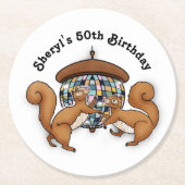 Disco Squirrels Party Ronde Kartonnen Onderzetter (Voorkant)