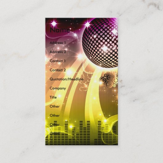 disco stadsgezicht visitekaartje (Voorkant)