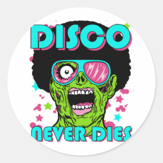 Disco sterft nooit ronde sticker