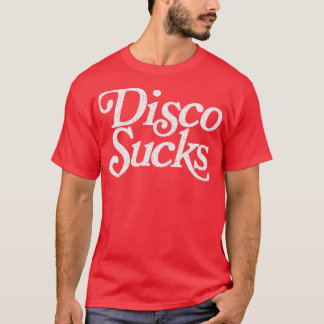 Disco Sucks Retro Styled Faded Typography Design T-shirt