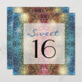 Disco Sweet 16 Anniversaire Invitation personnalis (Devant / Derrière)