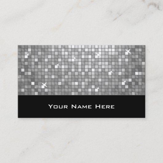 Disco Tegel "Silver" visitekaartje zwart (Voorkant)