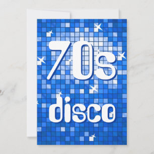 Disco Tegels Donkerblauw 70s Disco uitnodiging