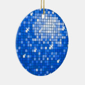 Disco Tegels donkerblauw ornament rond (Rechts)