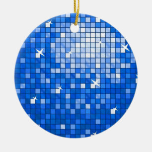 Disco Tegels donkerblauw ornament rond