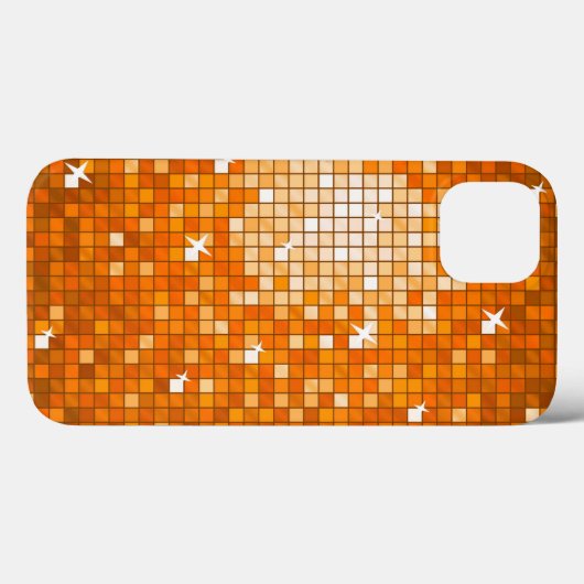 Disco Tegels Oranje print iPhone case (Achterkant (horizontaal))