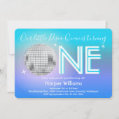 Disco Théance First Birthday Invitation Kaart (Voorkant)