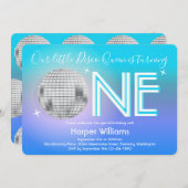 Disco Thème Premier Anniversaire Invitation (Devant / Derrière)