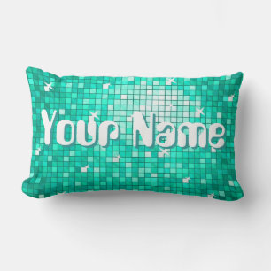 Disco Tiles Aqua 'Nom' lancer oreiller lumbar